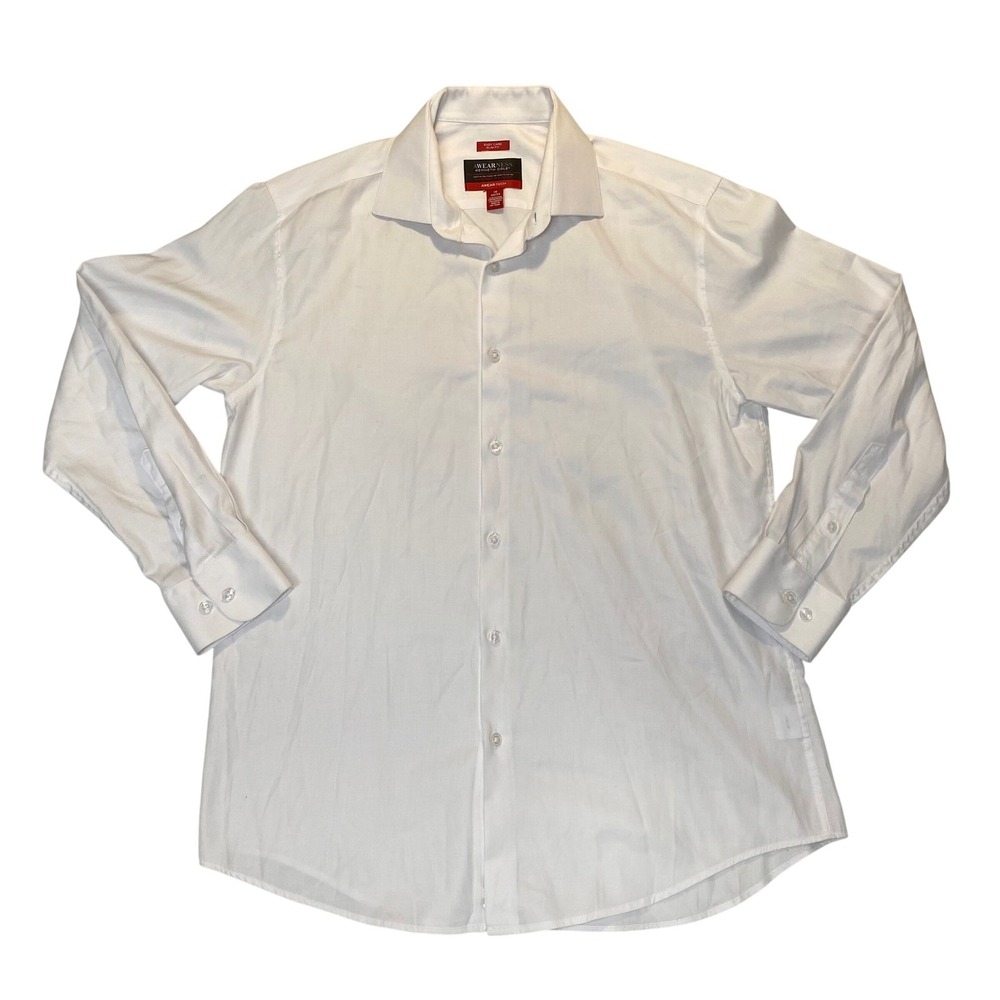 Kenneth Cole AWEARNESS Dress Shirt Men 16 32/33 White Slim Fit Easy Care Stretch